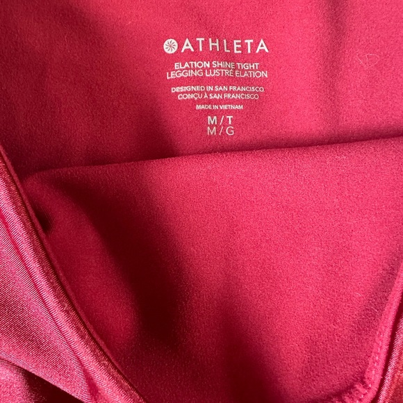 Athleta Elation Shine Tight Decadent Red MT - Picture 3 of 8